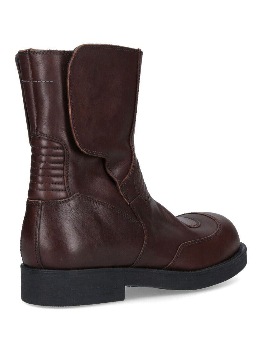 Mm6 By Maison Margiela "Biker" Boots – Brown