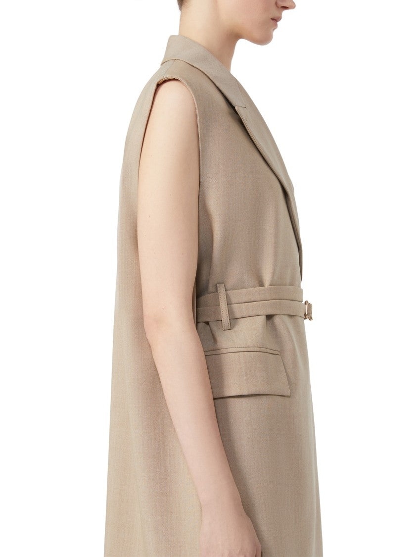Max Mara Sleeveless Tailored Jacket With Lapel