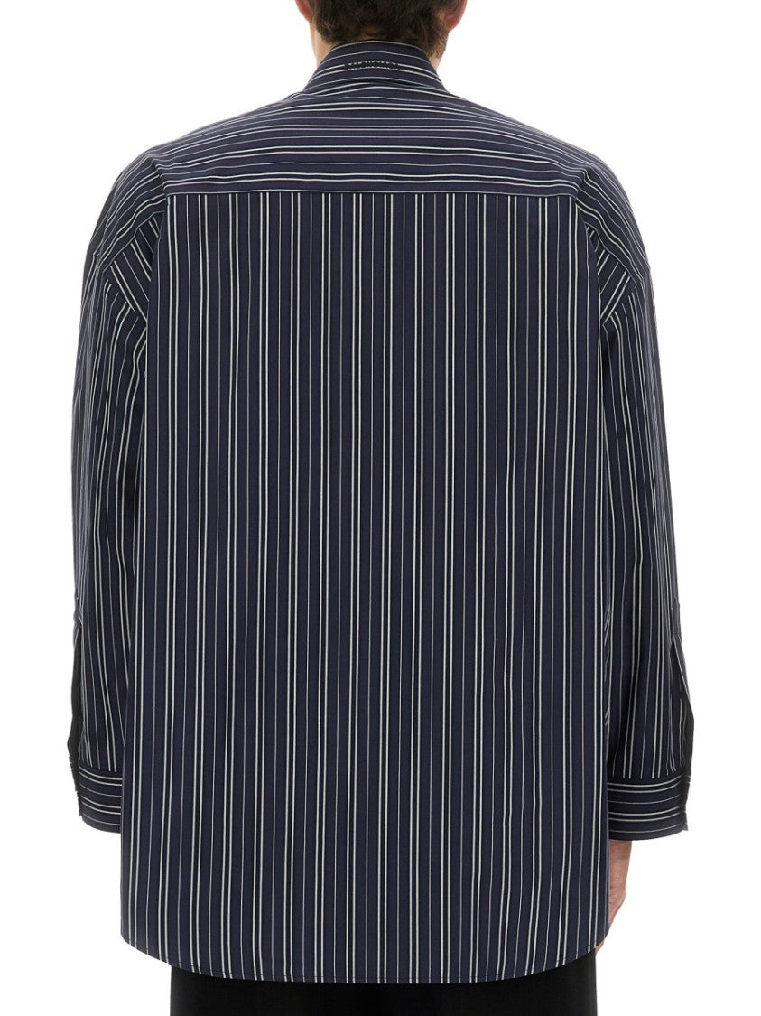 Balenciaga Contrasting Stripe Oversized Cotton Shirt
