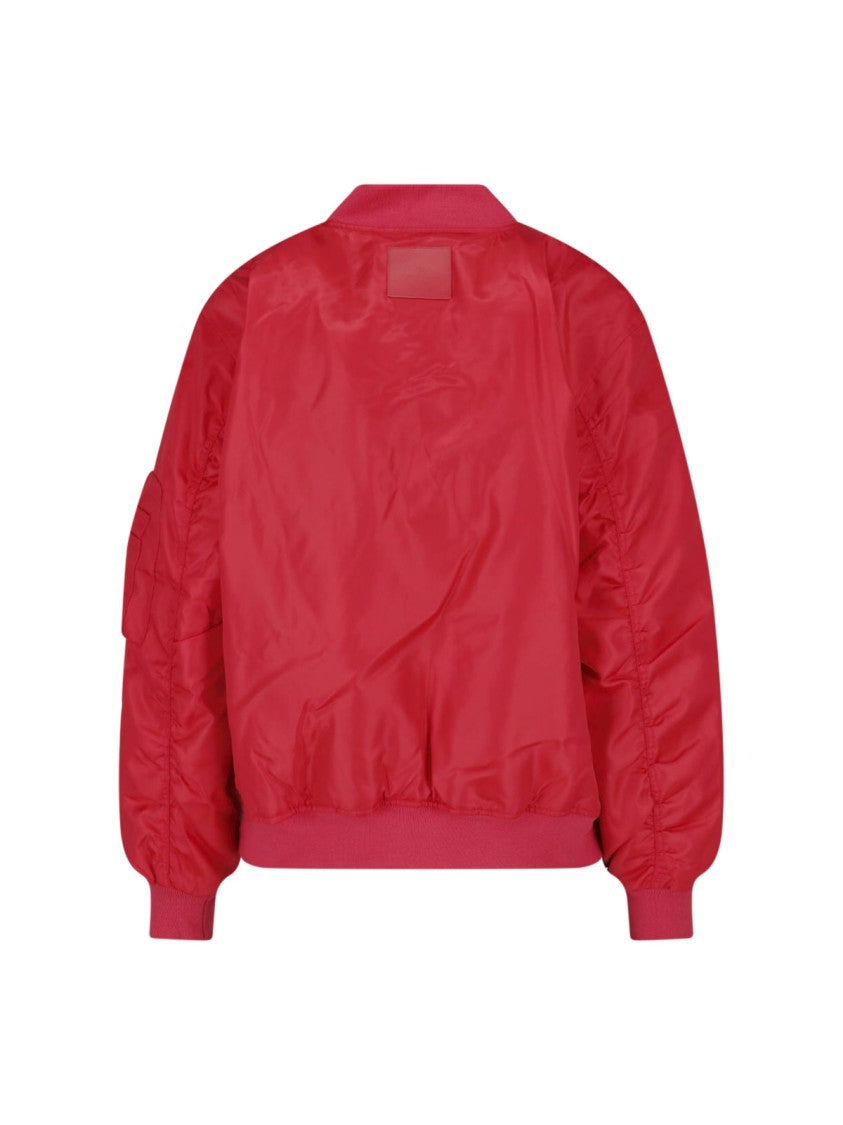 Anine Bing Red Leon Fabric Bomber Jacket
