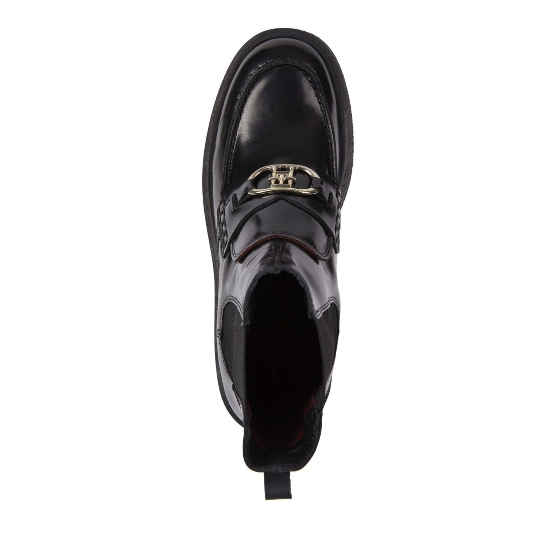 Tommy Hilfiger Black Leather Hardware Detail Boots