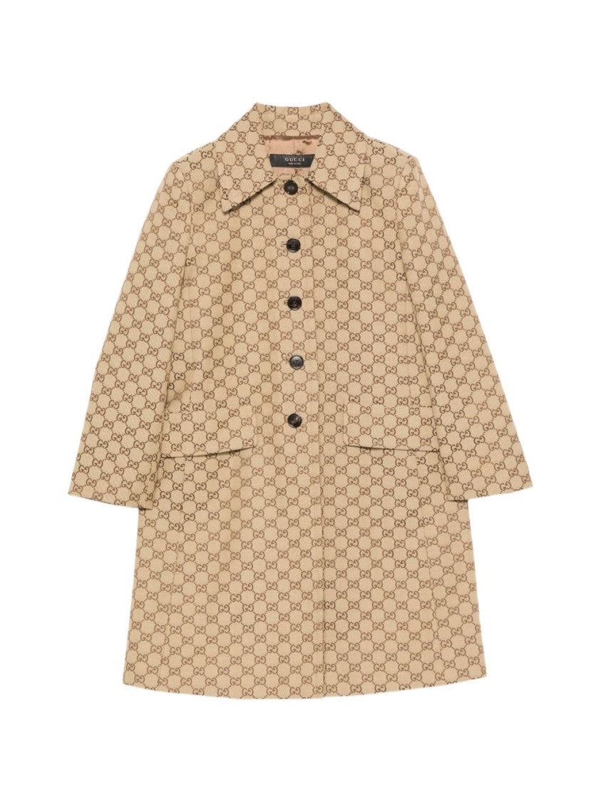 Gucci A-Line Monogram Structured Coat