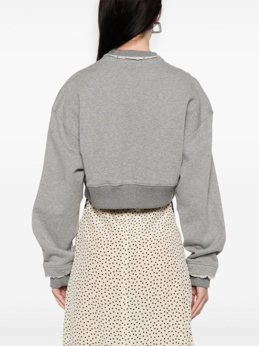 Alexander Mcqueen Cropped Grey Sweater