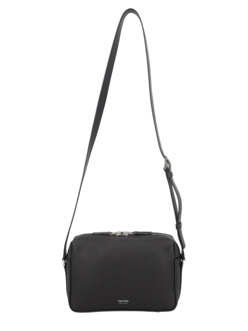 Tom Ford Textured Calf Leather Crossbody Bag With Adjustable Strap