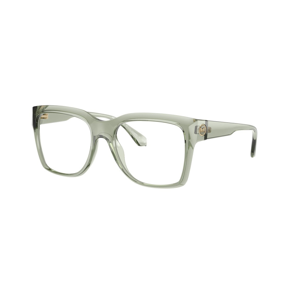 Michael Kors 0Mk4144u Translucent Light Green Acetate Eyeglasses With Gold Emblem
