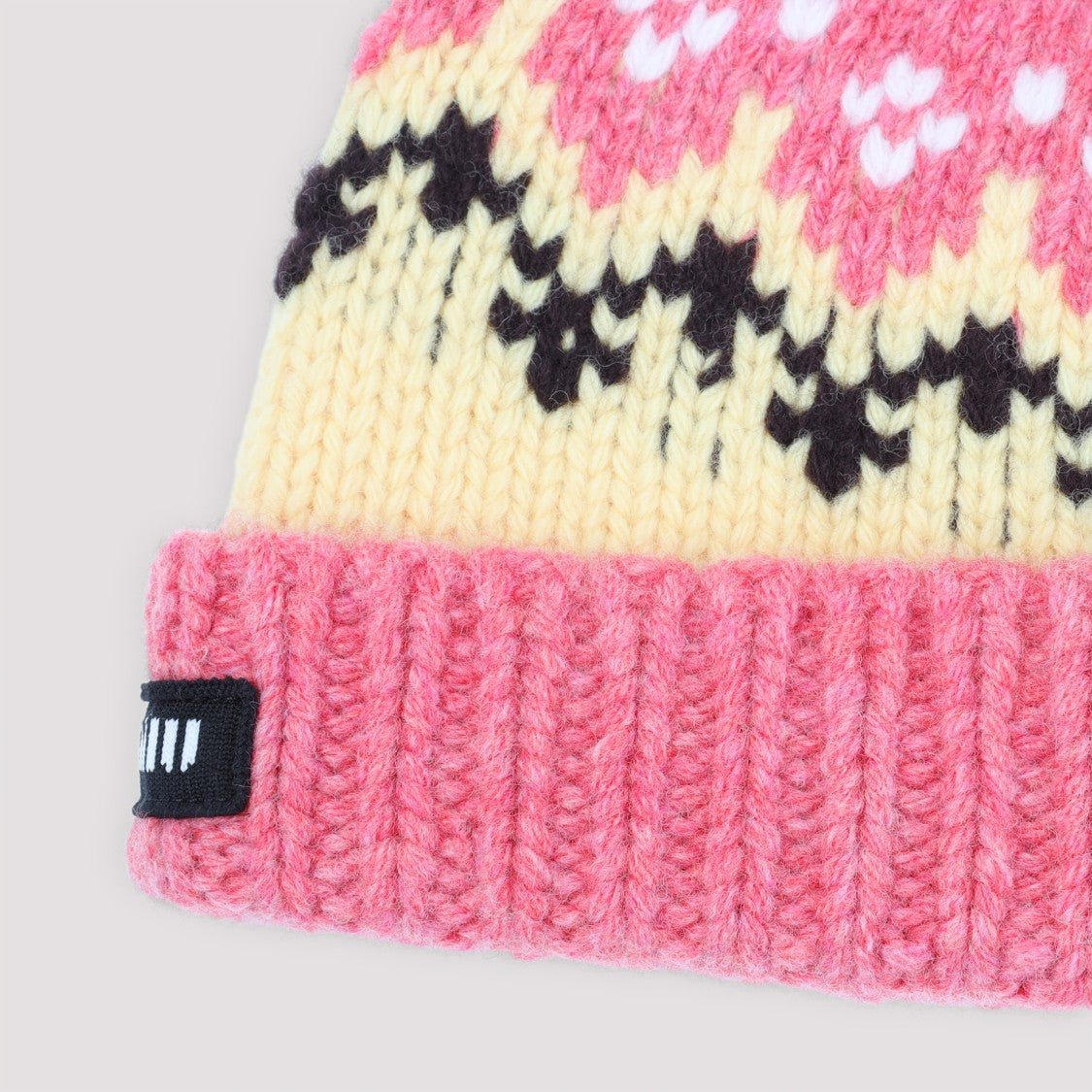 Miu Miu Knitted Pink Wool Hat With Pom-Pom