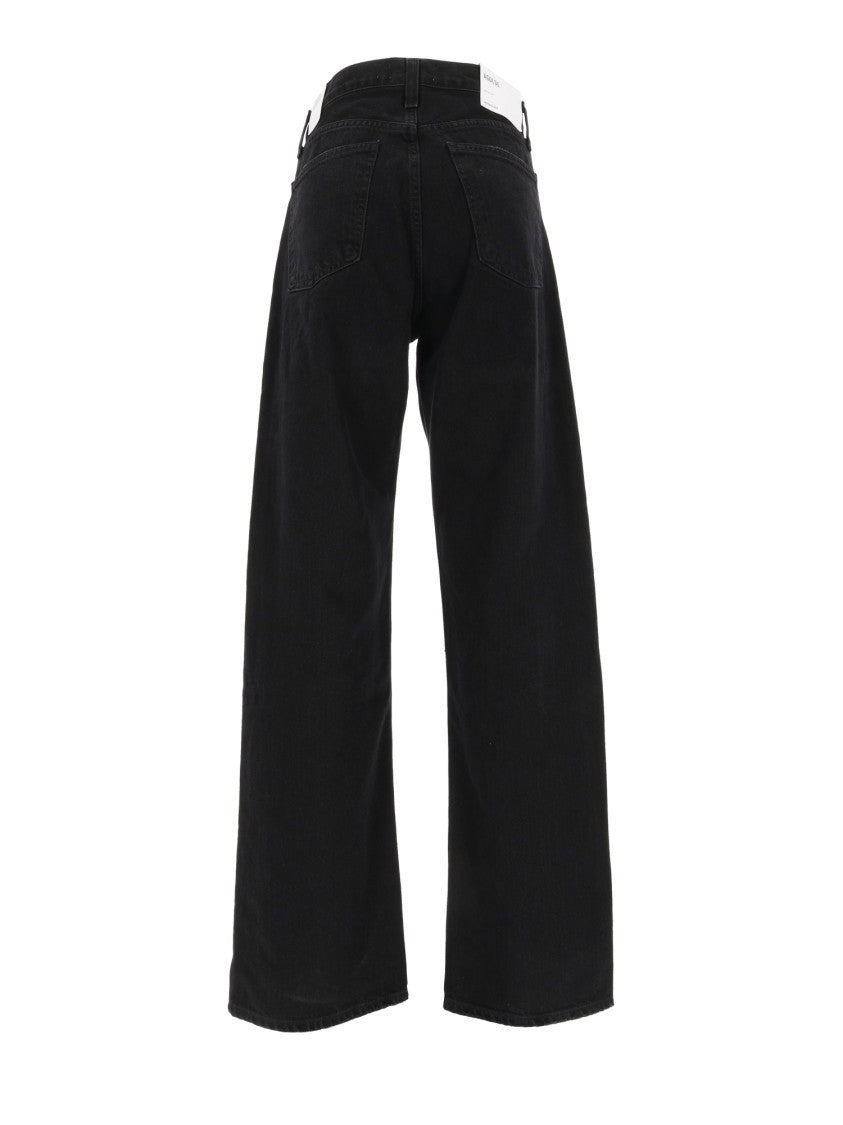 Agolde High-Waisted Patchwork Tapered Jeans With Curved Leg Design