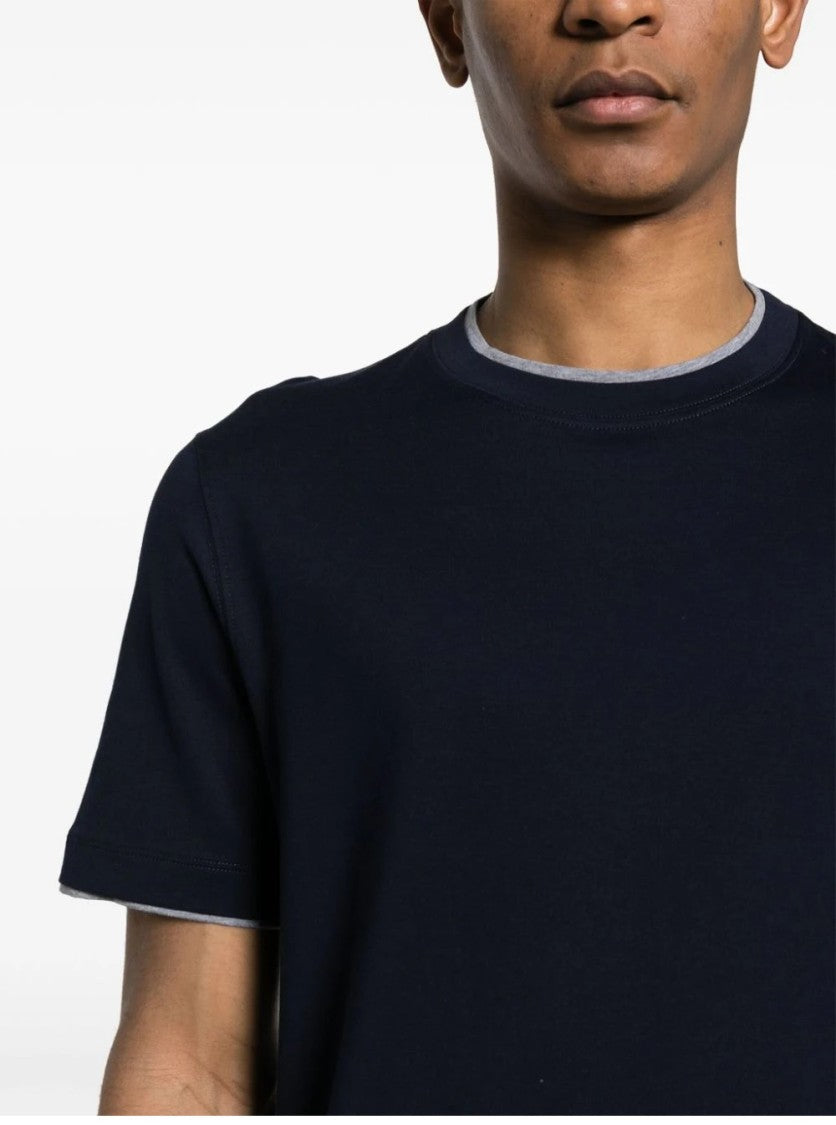 Brunello Cucinelli Black Crew Neck Short Sleeve T-Shirt