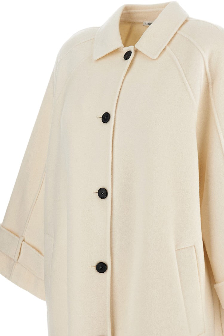 Stefano Mortari Tailored White Coat With Classic Collar And Structured Silhouette