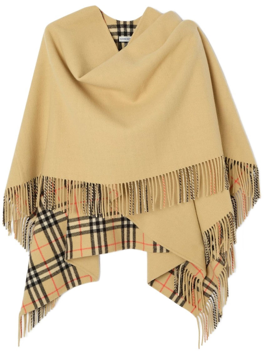 Burberry Matella In Lana Fringed Poncho
