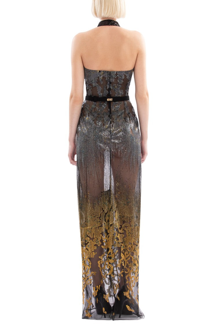 Saiid Kobeisy Long Embellished Fitted Dress