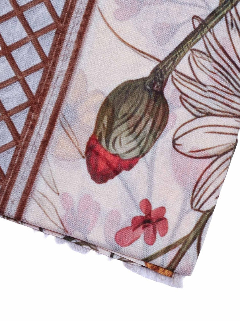 D'aniello Stola Perla Floral Motif Scarf