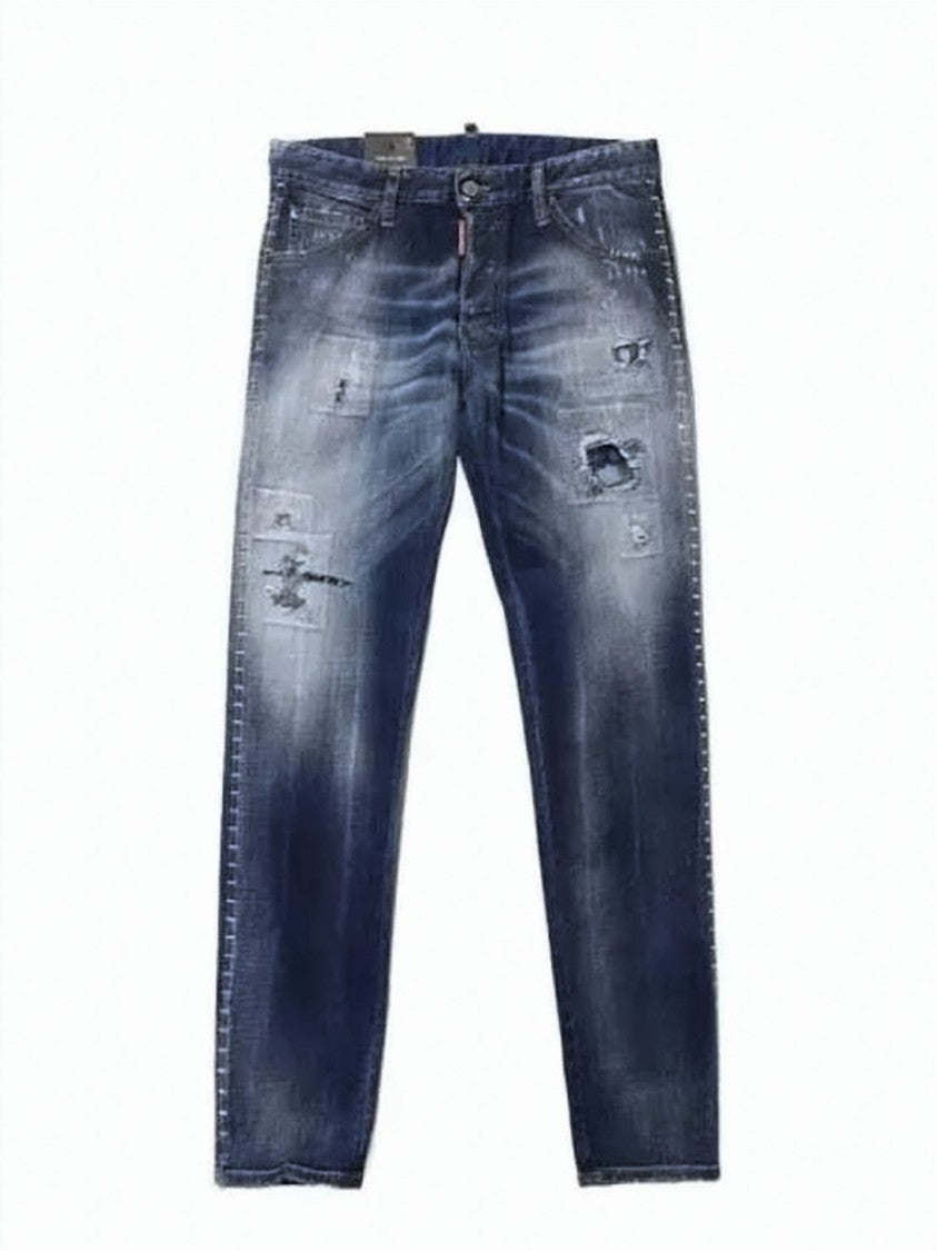 Dsquared2 Faded Blue Distressed Denim Pants