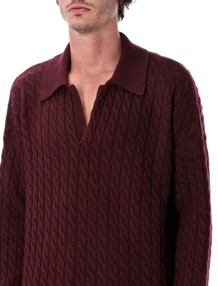 Ami Cable Knit Polo