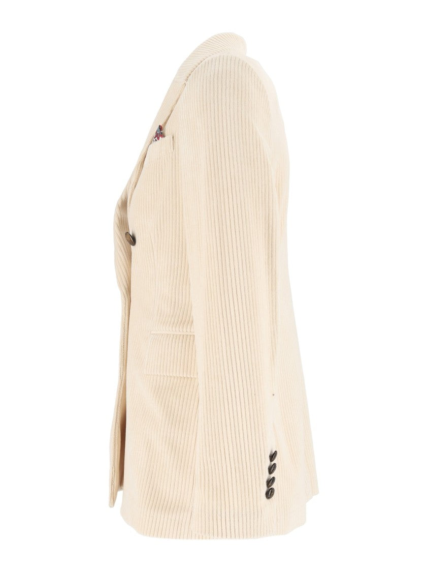 Circolo 1901 Textured Wide Lapel Double-Breasted Blazer