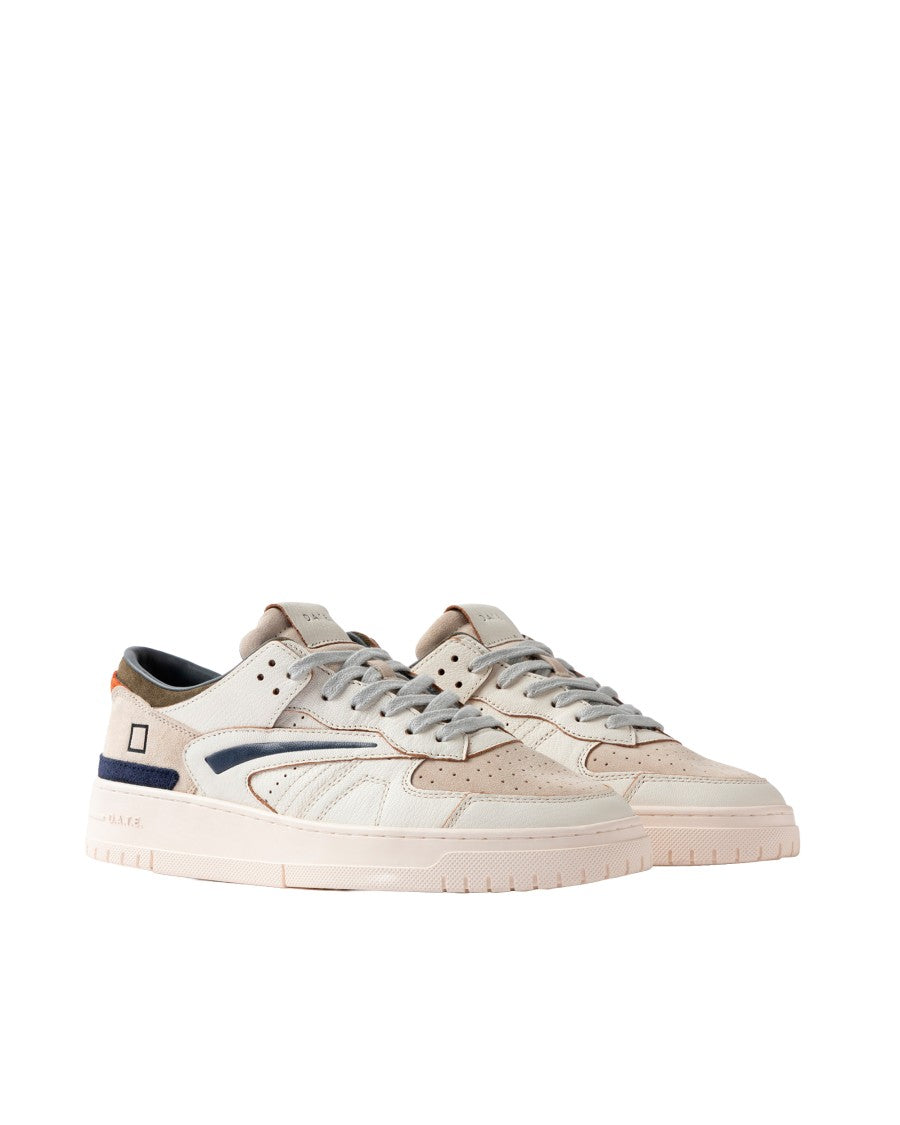D.A.T.E Perforated Suede Low-Top Sneakers With Colorblock Design