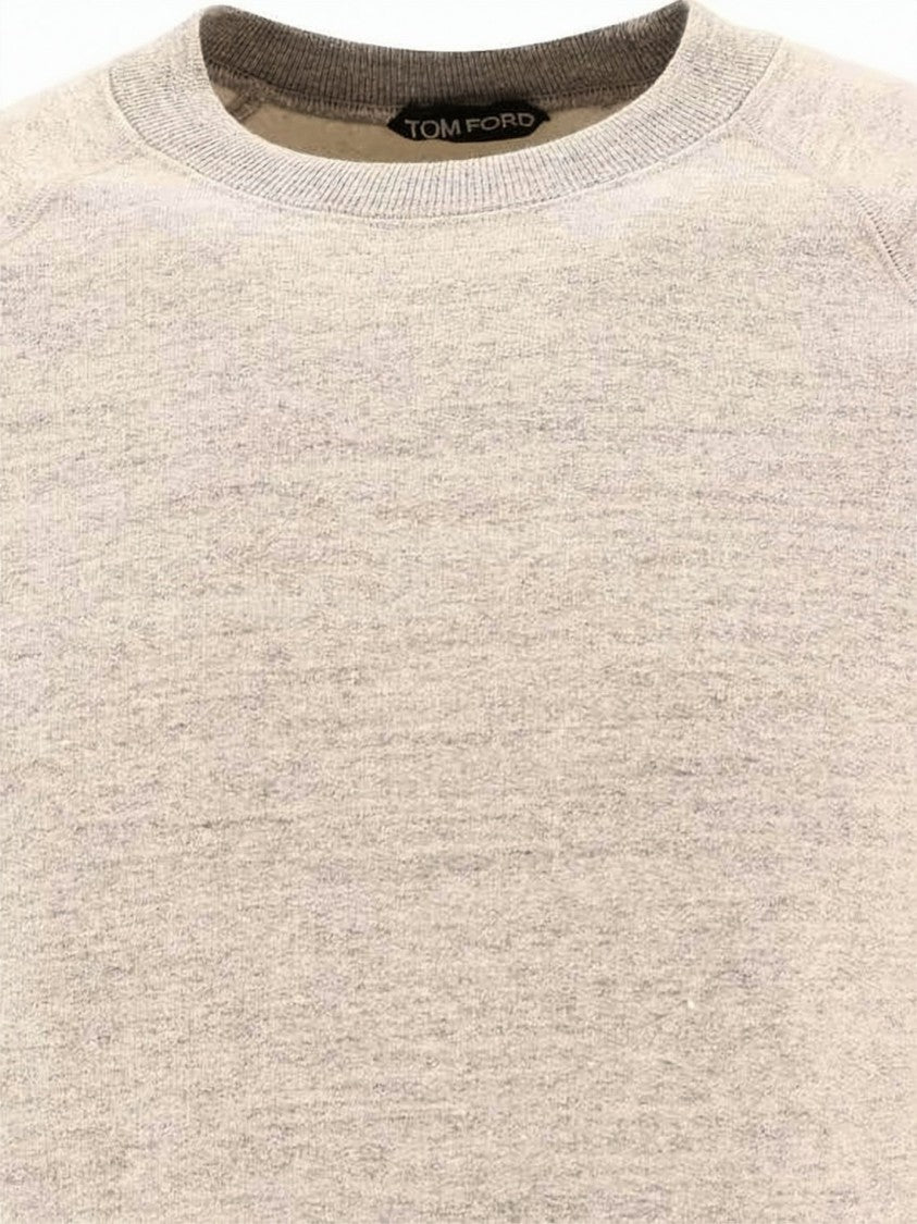 Tom Ford Subtle Heathered Long-Sleeve Top With Ribbed Details