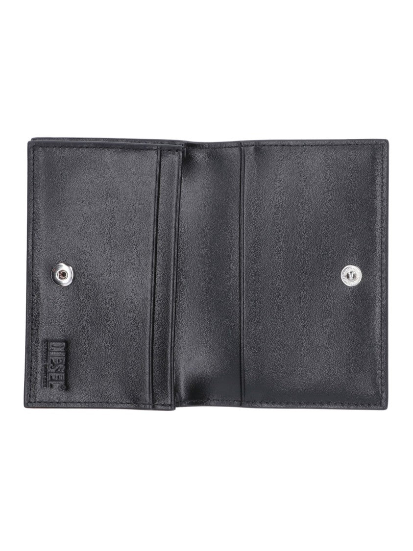 Diesel Black Leather Diesel Oval-D Wallet