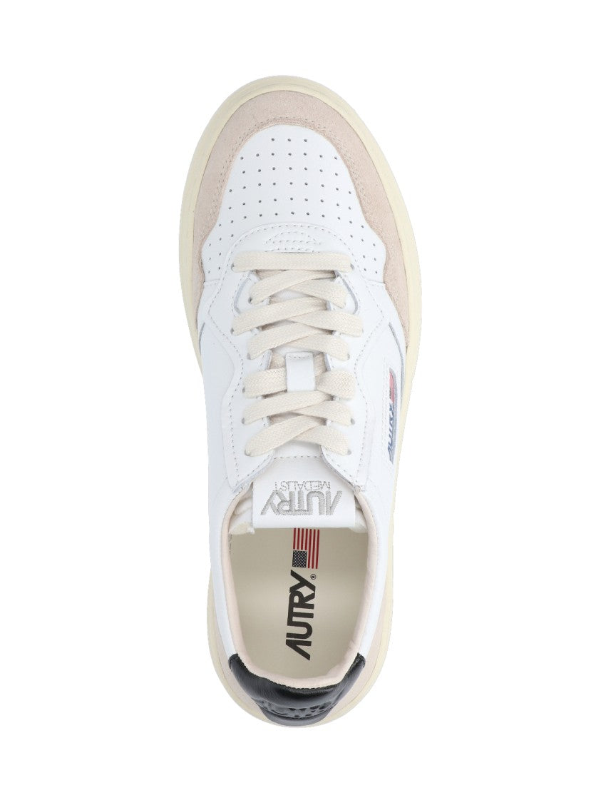 Autry Low-Top Sneakers With Beige Suede Accents