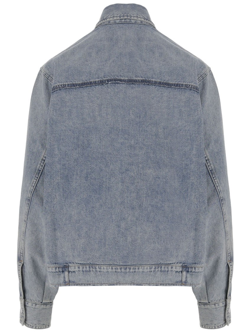 Haikure Blue Denim Shirt With Classic Collar