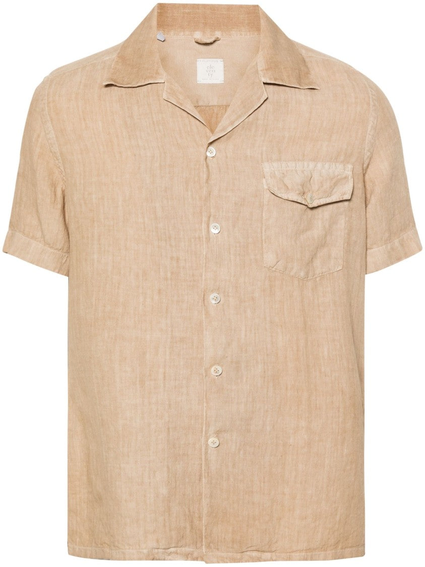 Eleventy Relaxed Fit Linen Short Sleeve Shirt