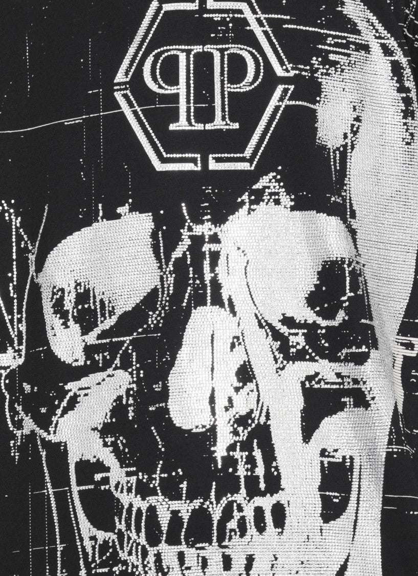 Philipp Plein Skull Strass T-Shirt