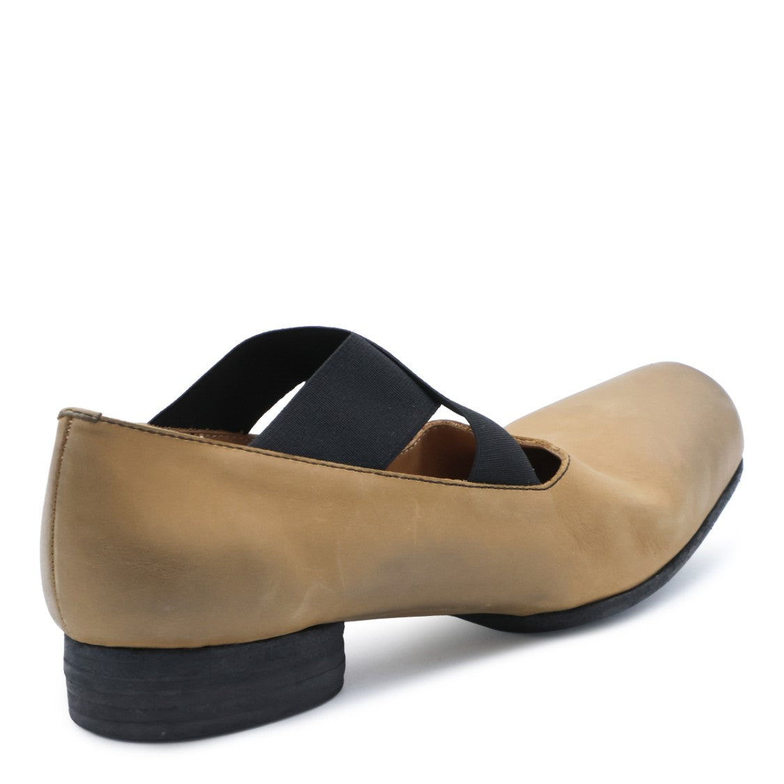 Uma Wang Mustard Leather Elastic Strap Ballet Flats