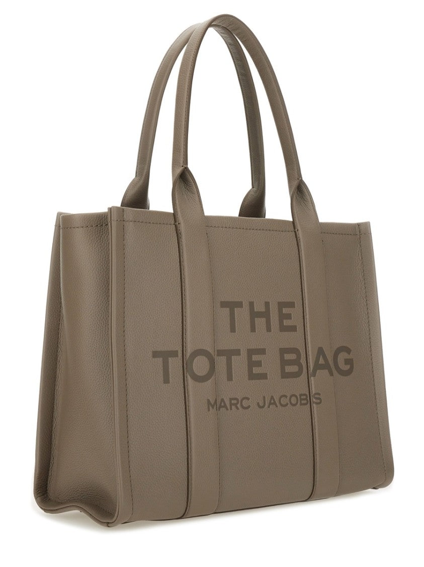 Marc Jacobs Large Structured Leather Tote Bag With Bold Embossed Lettering