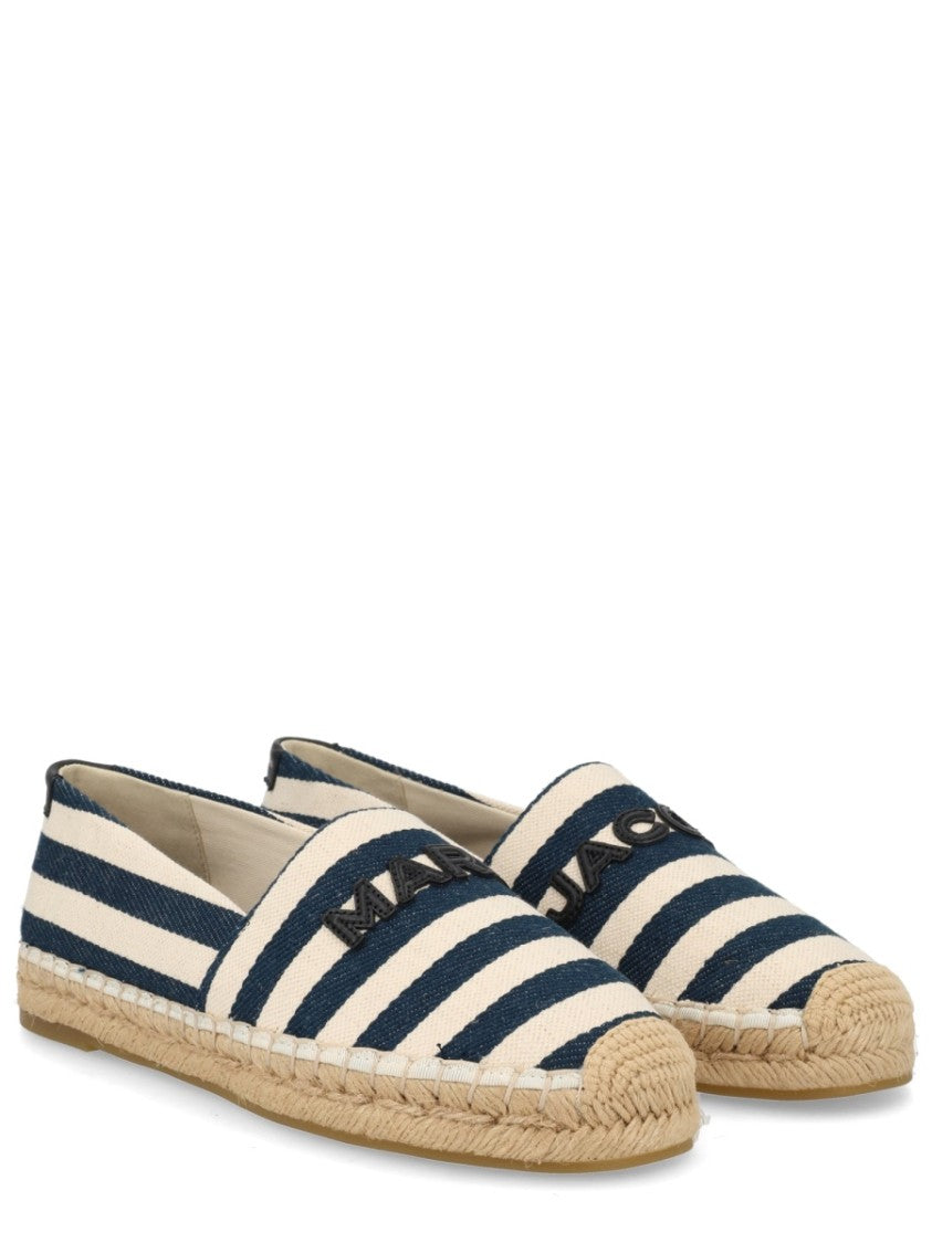 Marc Jacobs Navy Striped Canvas Jute Espadrilles