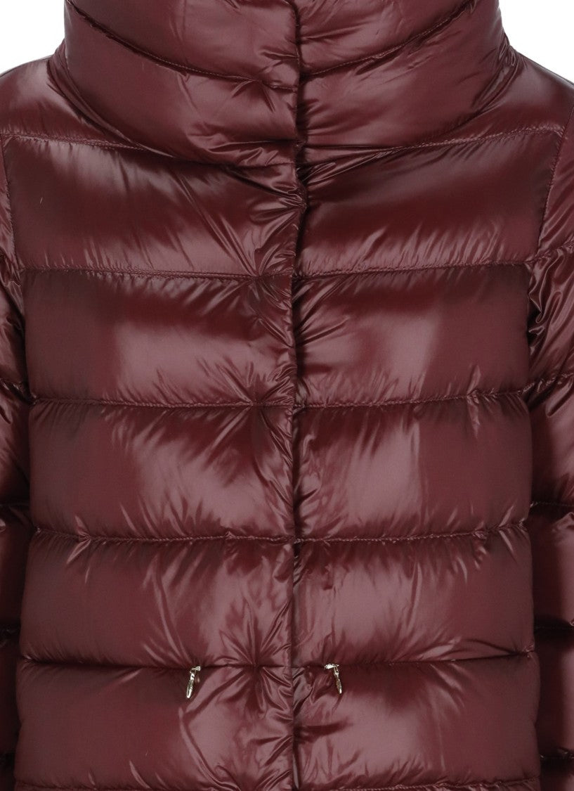 Herno Bordeaux High Neck Quilted Down Jacket
