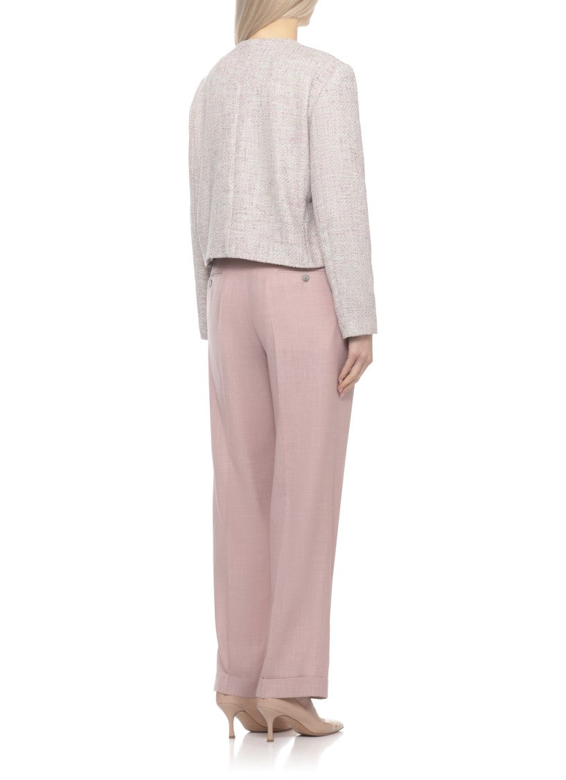 Lardini Multicolor Embroidered Cotton Boucle Blazer