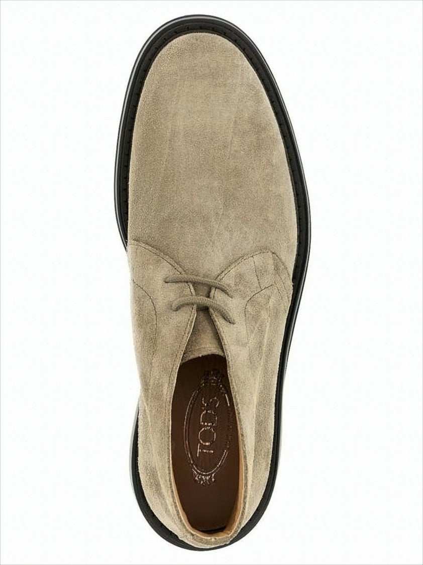 Tod's Suede Ankle Boots With Rubber Sole