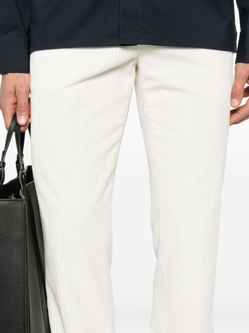 Dondup Cotton-Blend Corduroy Straight-Leg White Jeans