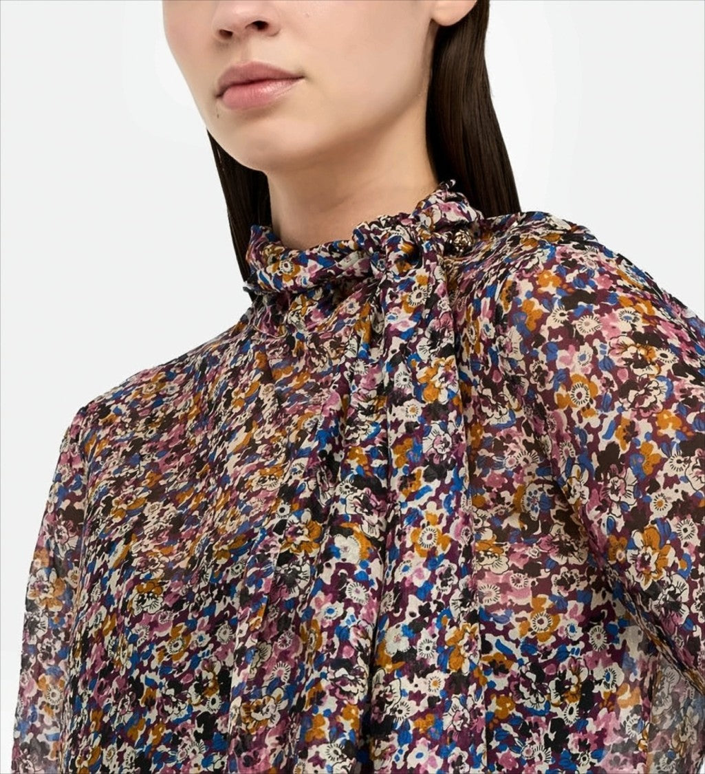 Liu Jo Floral Print Silk Chiffon Top