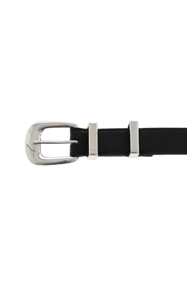 Celine Narrow Black Calf Leather Belt