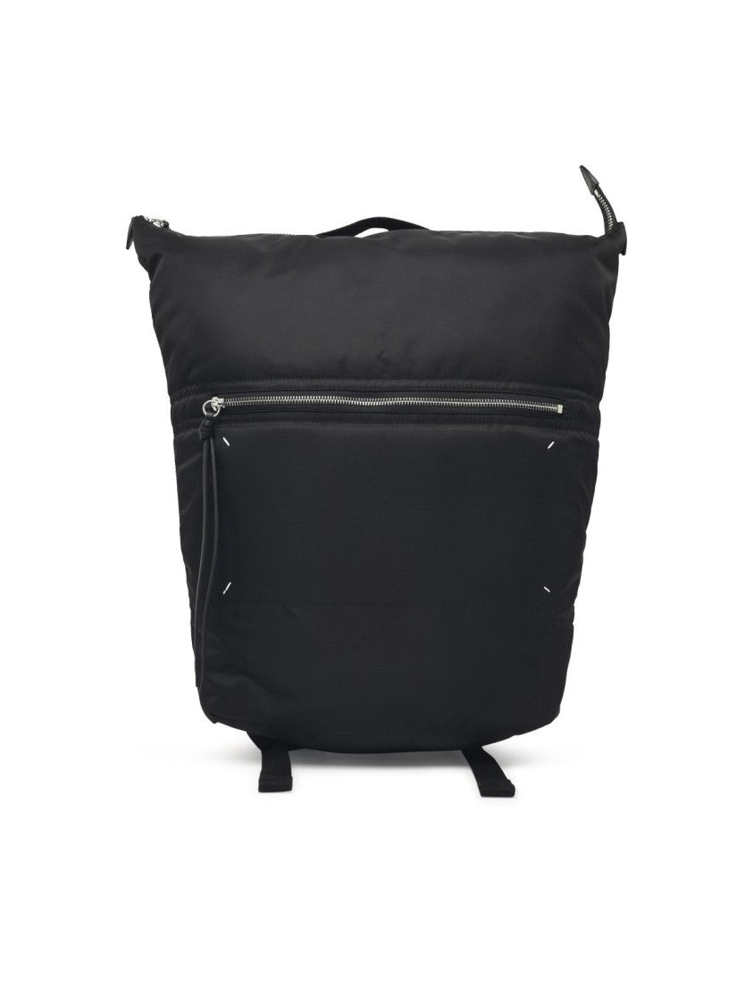 Maison Margiela Black Fabric Backpack With Iconic Four Stitches Detail