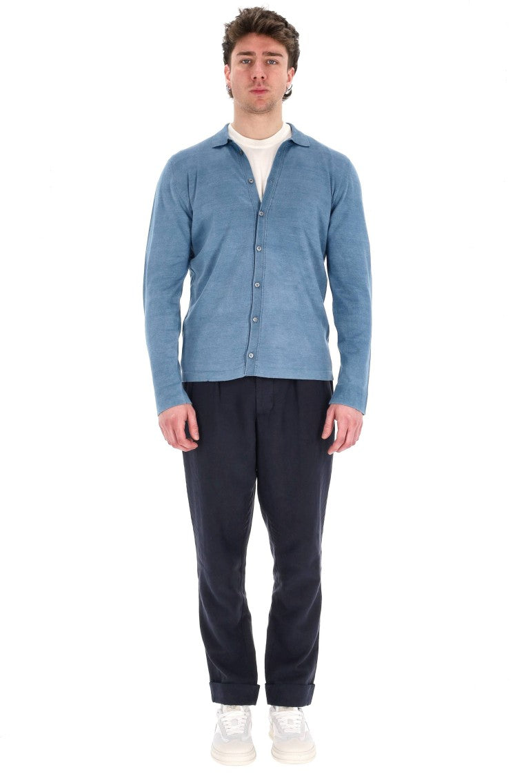 Drumohr Long Sleeve Brushed Denim Shirt