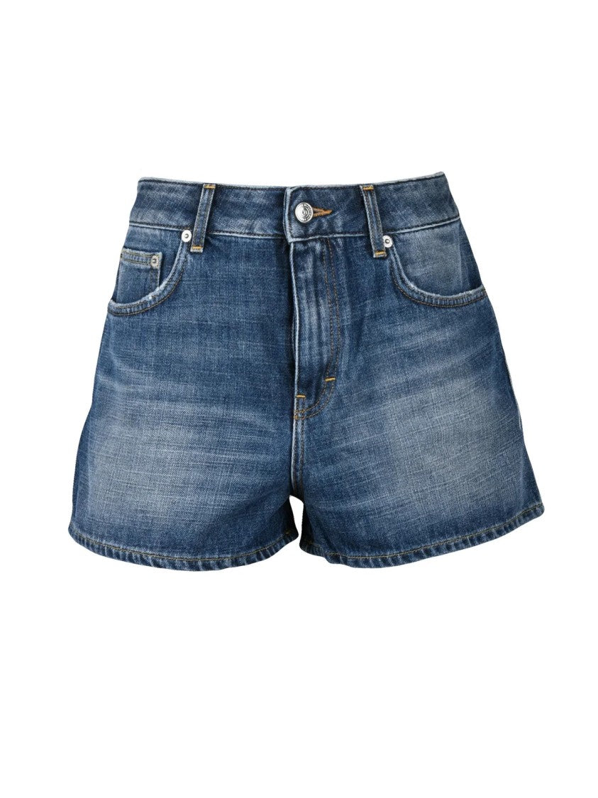 Department 5 Blue Faded Wash Denim Shorts