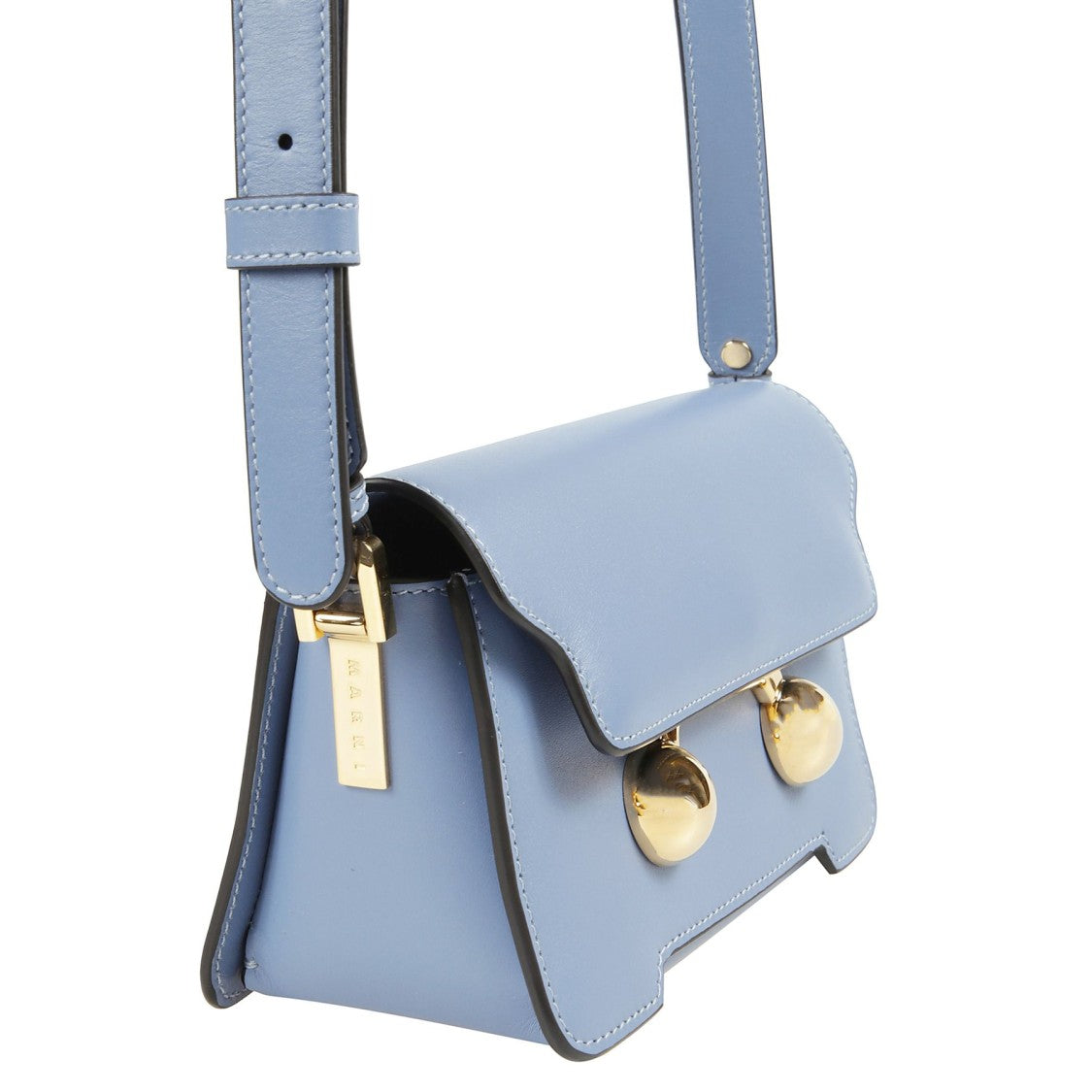 Marni Structured Rectangular Shoulder Bag In Pastel Blue