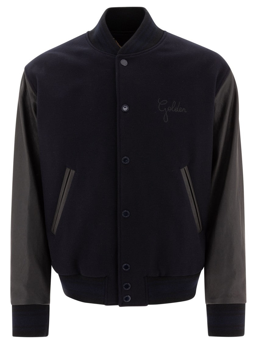 Golden Goose Wool And Leather Bomber Jacket