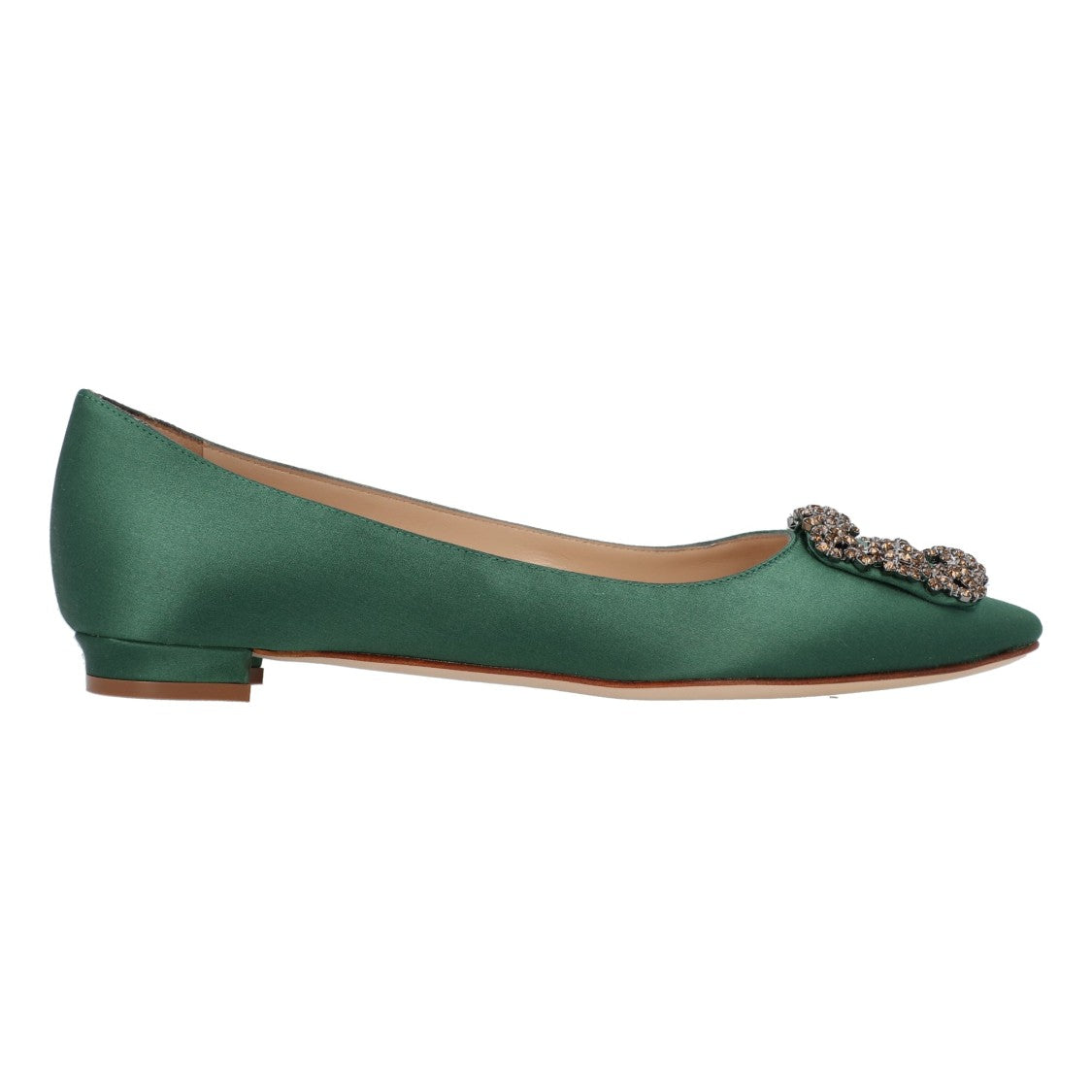 Manolo Blahnik Hangisi Flat Green