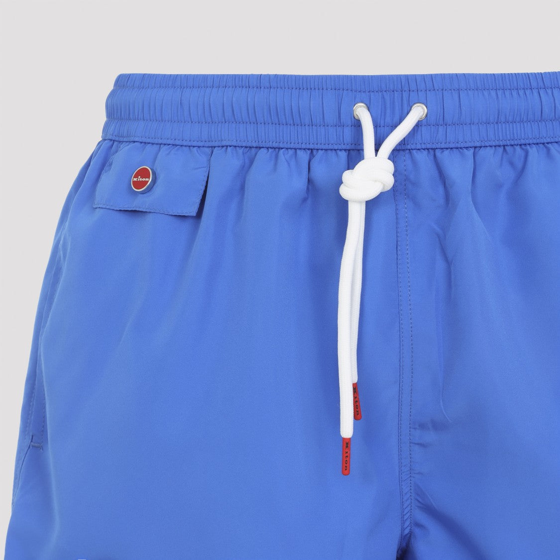 Kiton Sporty Blue Swim Shorts With Flap Pockets