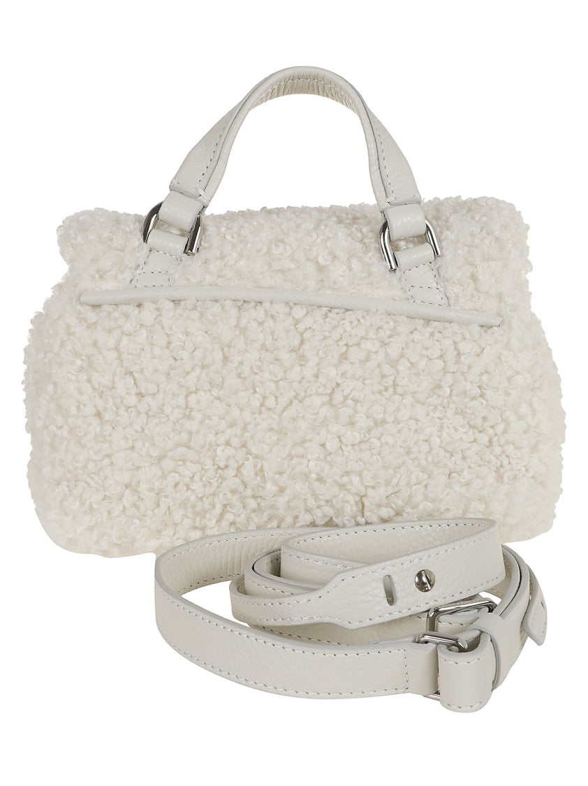 Zanellato White Leather And Faux Fur Bag