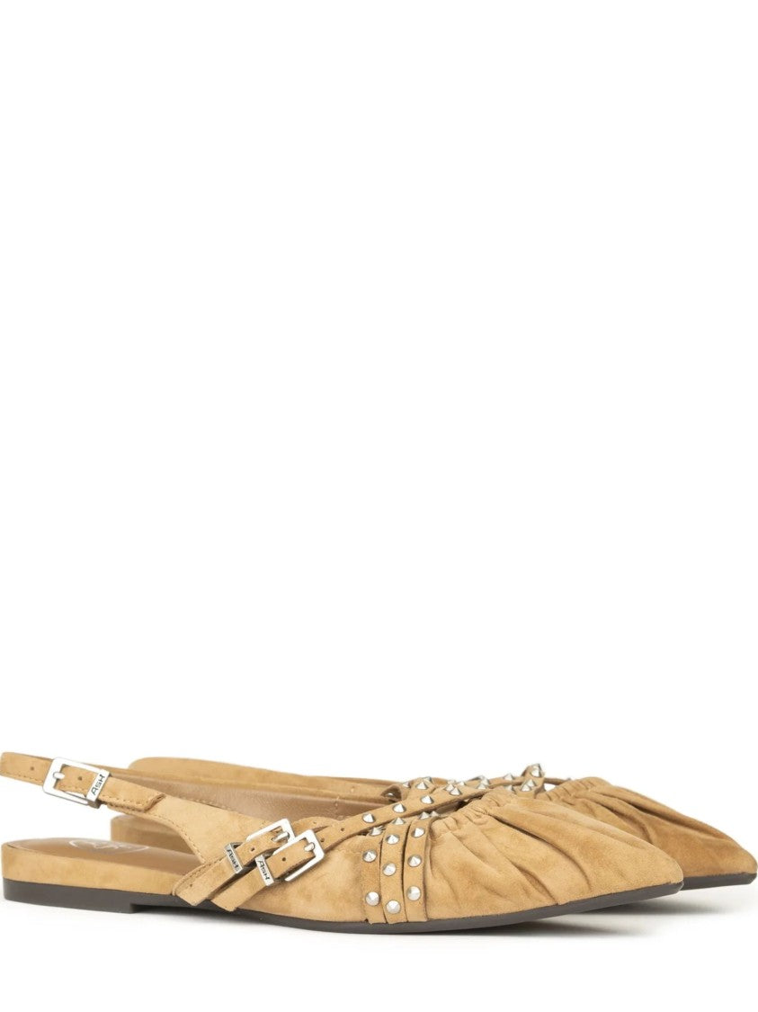 Ash Bianca Suede Double Buckle Flats