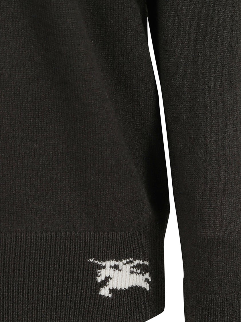 Burberry Asymmetrical Black Cashmere Sweater