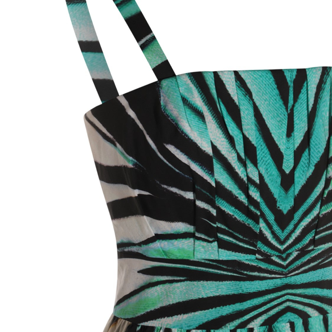 Roberto Cavalli Turquoise Zebra Print Mini Dress