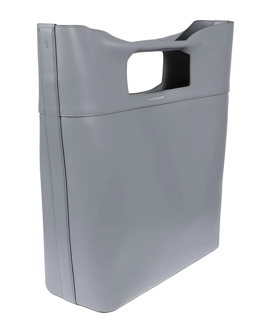 Alexander Mcqueen Structured Leather Bag With Unique Handle Cutout