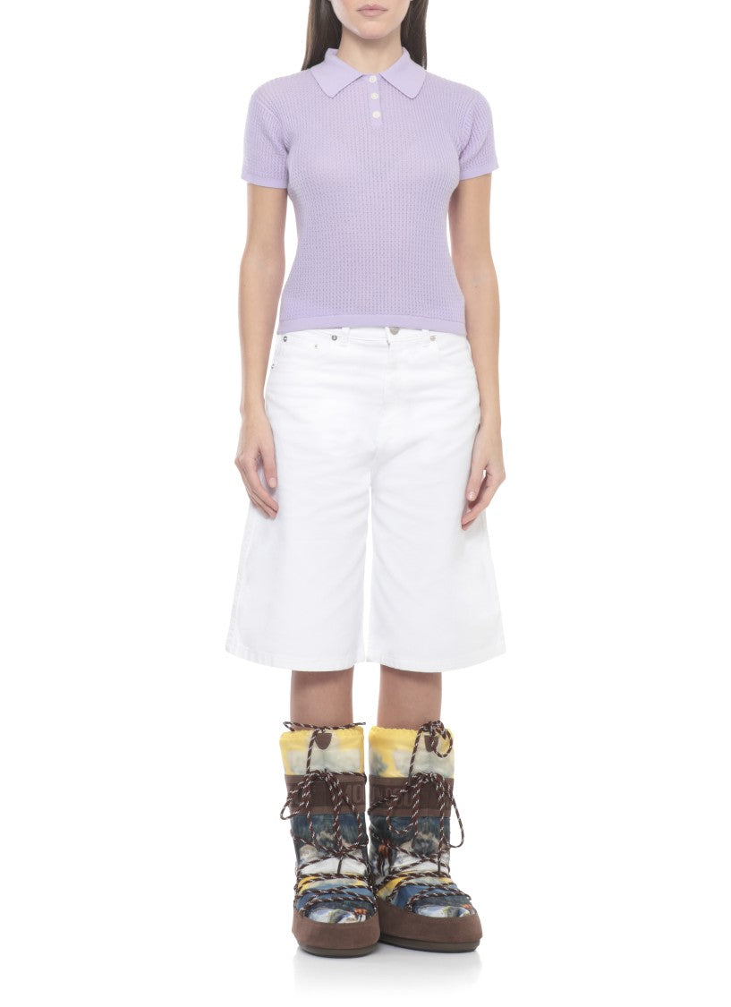 Guest In Residence Lilac Shrunken Cashmere Polo Shirt