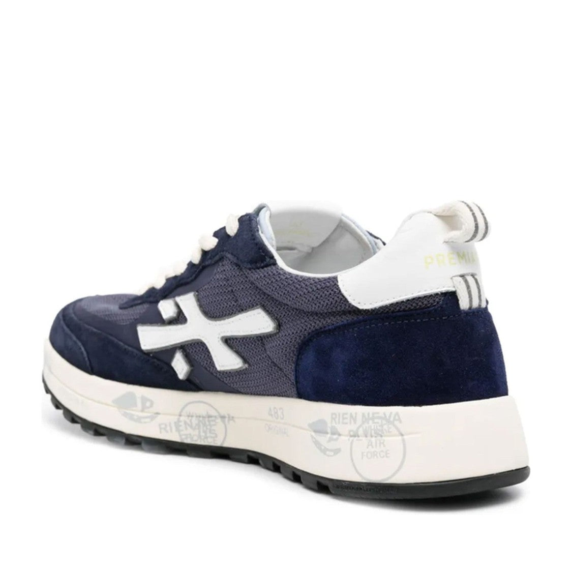 Premiata Black Nous Polyurethane Logo Sneakers