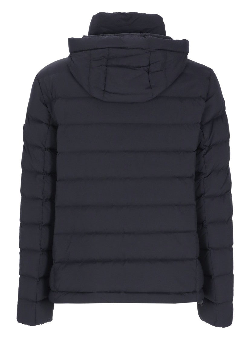 Peuterey Blue Boggs Hooded Quilted Down Jacket